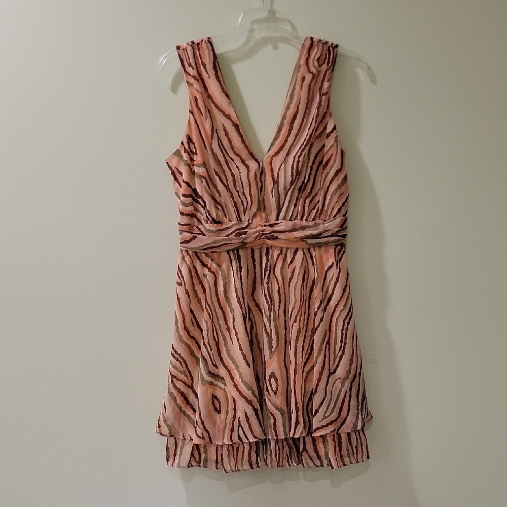 Bar III Pink V-Neck Sleeveless Mini Dress